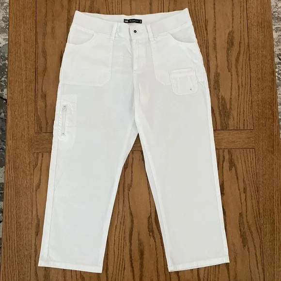 Lee Pants Jumpsuits New Lee Relaxed Fit White Capris